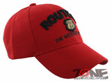 NEW! US ROUTE 66 THE MOTHER ROAD METAL ROUTE 66 BALL CAP HAT RED