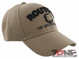 NEW! US ROUTE 66 THE MOTHER ROAD METAL ROUTE 66 BALL CAP HAT TAN