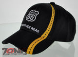 NEW! US ROUTE 66 THE MOTHER ROAD SIDE ROUTE BALL CAP HAT BLACK
