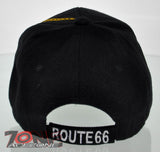 NEW! US ROUTE 66 THE MOTHER ROAD SIDE ROUTE BALL CAP HAT BLACK