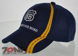 NEW! US ROUTE 66 THE MOTHER ROAD SIDE ROUTE BALL CAP HAT NAVY