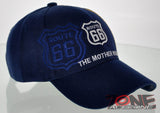 NEW! US ROUTE 66 THE MOTHER ROAD SIDE ROUTE BALL CAP HAT NAVY