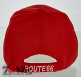 NEW! US ROUTE 66 THE MOTHER ROAD SIDE ROUTE BALL CAP HAT RED