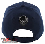 NEW! RIDE TIL DIE SKULL CHOPPER CROSS BIKER ORANGE FLAME BALL CAP HAT NAVY