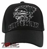 NEW! RIDE TIL DIE SKULL CHOPPER CROSS BIKER FLAME BALL CAP HAT BLACK