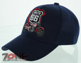 NEW! US ROUTE 66 MOTO BIKERS CHOPPER BALL CAP HAT N1 NAVY