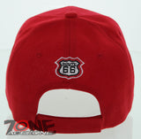 NEW! US ROUTE 66 MOTO BIKERS CHOPPER BALL CAP HAT N1 RED