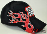NEW! US ROUTE 66 SIDE FLAME BALL CAP HAT BLACK