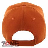 NEW! PLAIN SOLID ADJUSTABLE BASEBALL CAP HAT ORANGE
