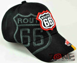 NEW! US ROUTE 66 RED SPORT CAR CAP HAT BLACK
