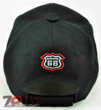 NEW! US ROUTE 66 RED SPORT CAR CAP HAT BLACK