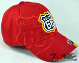 NEW! US ROUTE 66 RED SPORT CAR CAP HAT RED