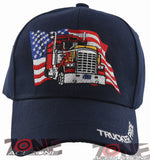 NEW! BIG USA FLAG TRUCK TRUCKER PRIDE BALL CAP HAT NAVY
