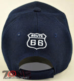 NEW! US ROUTE 66 THE MOTHER ROAD TRUCK CAP HAT NAVY