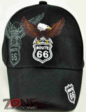 NEW! US ROUTE 66 EAGLE CAP HAT BLACK