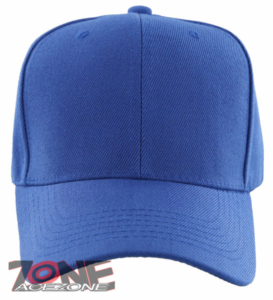 NEW! PLAIN SOLID ADJUSTABLE BASEBALL CAP HAT ROYAL BLUE