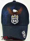 NEW! US ROUTE 66 EAGLE CAP HAT NAVY