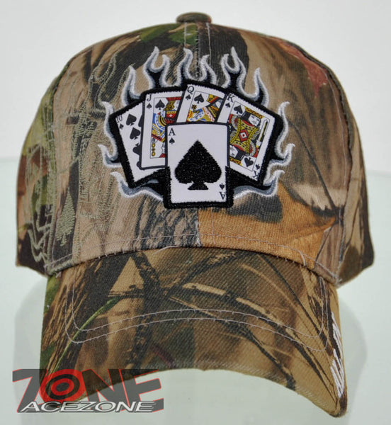 NEW! ALL IN POKER TEXAS HOLD'EM SHADOW CAP HAT CAMO