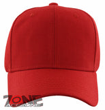 NEW! PLAIN SOLID ADJUSTABLE BASEBALL CAP HAT RED