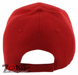 NEW! PLAIN SOLID ADJUSTABLE BASEBALL CAP HAT RED