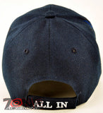 NEW! ALL IN POKER TEXAS HOLD'EM SHADOW CAP HAT NAVY
