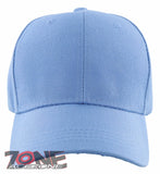 NEW! PLAIN SOLID ADJUSTABLE BASEBALL CAP HAT SKY BLUE