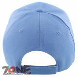 NEW! PLAIN SOLID ADJUSTABLE BASEBALL CAP HAT SKY BLUE