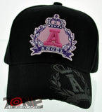 NEW! ANGEL CROWN STONE BALL CAP HAT BLACK