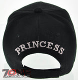 NEW! PRINCESS CROWN STONE BALL CAP HAT BLACK