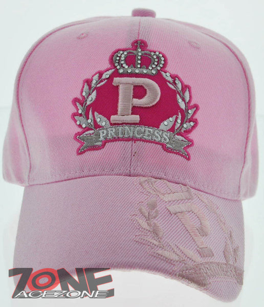 NEW! PRINCESS CROWN STONE BALL CAP HAT PINK