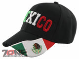 NEW! MEXICO SIDE FLAG CAP HAT BLACK