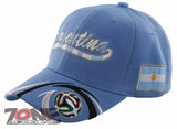 NEW! ARGENTINA SIDE FLAG WORLD CUP BALL CAP HAT SKY BLUE