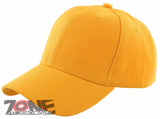 NEW! PLAIN SOLID ADJUSTABLE BASEBALL CAP HAT YELLOW