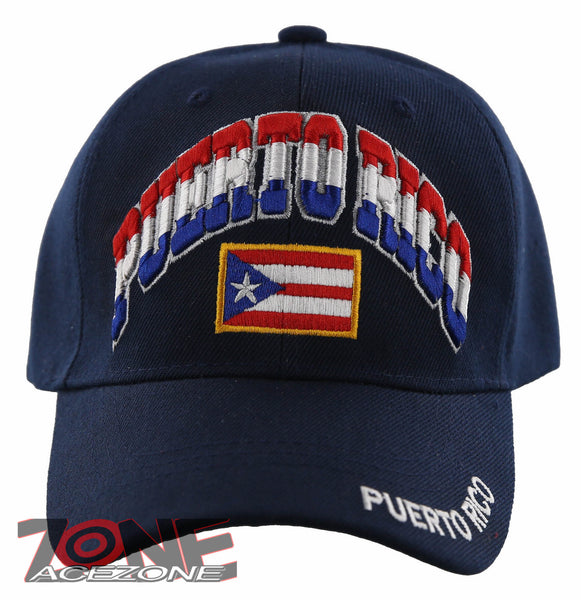NEW! PUERTO RICO USA FLAG BALL CAP HAT NAVY