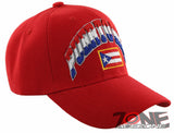NEW! PUERTO RICO USA FLAG BALL CAP HAT RED