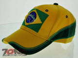 NEW! BRAZIL BIG FLAG CAP HAT YELLOW