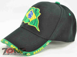 NEW! BRAZIL FLAG CAP HAT BLACK