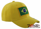 NEW! BRAZIL BIG FLAG WORLD CUP BALL CAP HAT YELLOW
