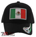 NEW! MEXICO BIG FLAG WORLD CUP BALL CAP HAT BLACK