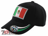 NEW! MEXICO BIG FLAG WORLD CUP BALL CAP HAT BLACK