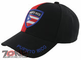 NEW! PUERTO RICO FLAG BALL CAP HAT BLACK