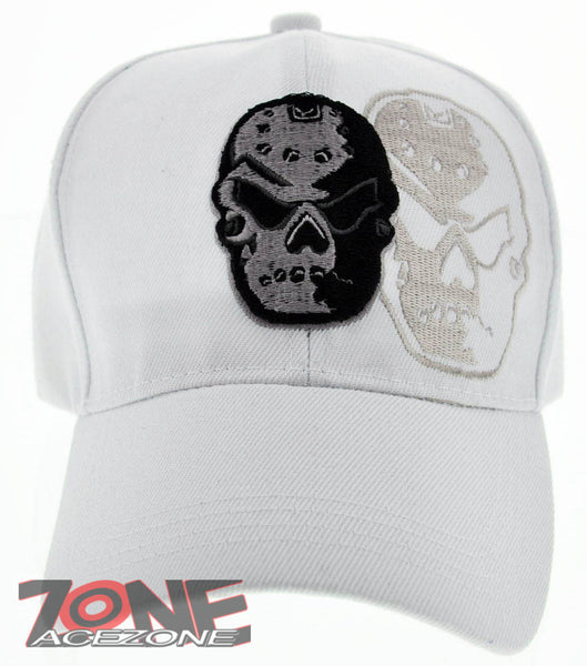 NEW! FRIDAY 13 MASK SHADOW BALL CAP HAT WHITE