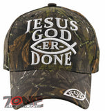 NEW! JESUS GOD ER DONE JESUS FISH CHRISTIAN BALL CAP HAT CAMO