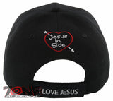 NEW! JESUS IN SIDE HEART I LOVE JESUS CHRISTIAN BALL CAP HAT BLACK