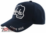 NEW! JOHN 3:16 I LOVE JESUS CHRISTIAN BALL CAP HAT NAVY