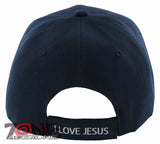 NEW! JOHN 3:16 I LOVE JESUS CHRISTIAN BALL CAP HAT NAVY