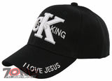 NEW! CHRIST IS KING CK I LOVE JESUS CHRISTIAN BALL CAP HAT BLACK