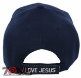 NEW! CHRIST IS KING CK I LOVE JESUS CHRISTIAN BALL CAP HAT NAVY