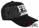 NEW! FBI FIRM BELIEVER IN JESUS I LOVE JESUS CHRISTIAN BALL CAP HAT