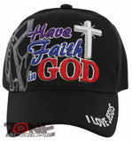 NEW! HAVE FAITH IN GOD I LOVE JESUS CHRISTIAN BALL CAP HAT